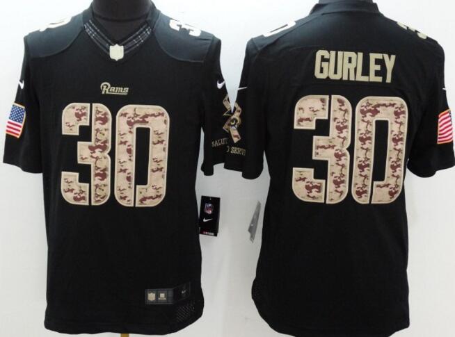 Nike St. Louis Rams 30 Todd Gurley USA Flag Fashion men Black Elite Jerseys