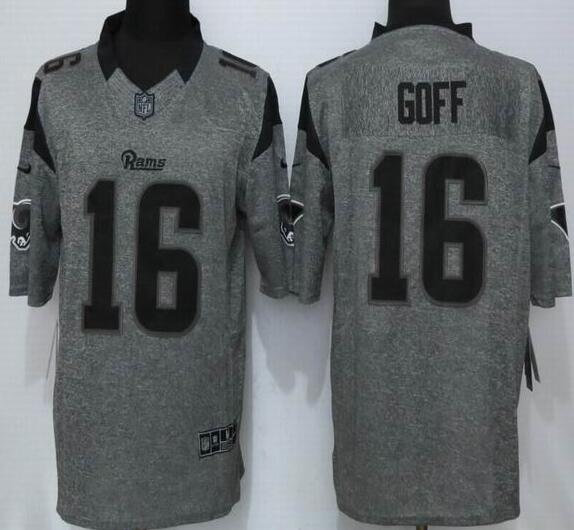 Nike St.Louis Rams 16 Goff Gray Stitched Gridiron Gray Limited Jersey