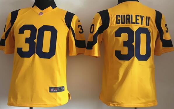 Nike St.Louis Rams 30 Todd Gurley II yellow kids nfl football Jersey