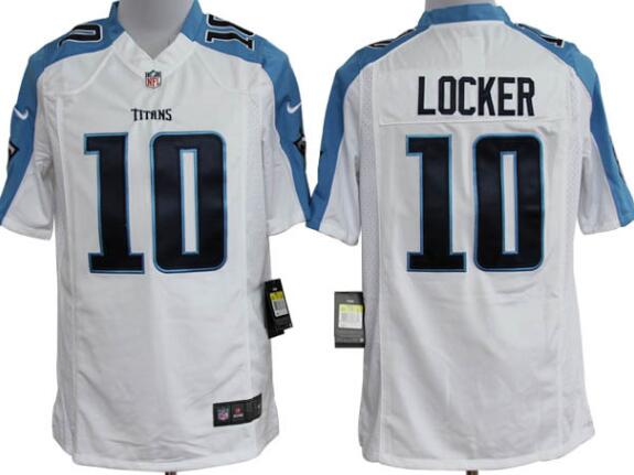 Nike Tennessee Titans 10 Jake Locker White NFL Game Jerseys