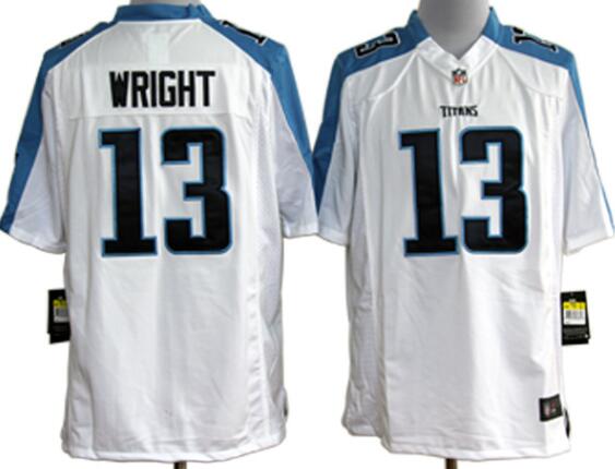 Nike Tennessee Titans 13 Kendall Wright White NFL game Jerseys
