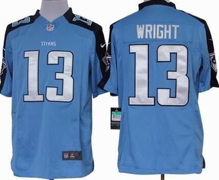 Nike Tennessee Titans 13 wright blue Limited Jersey