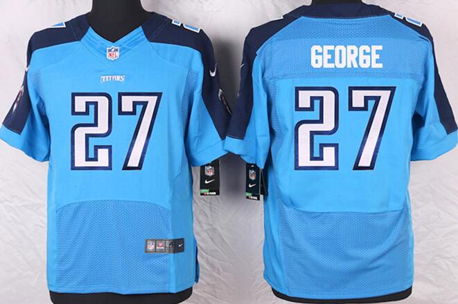 Nike Tennessee Titans 27 Eddie George Blue elite Jersey
