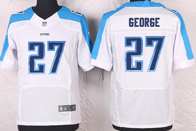 Nike Tennessee Titans 27 Eddie George white elite Jerseys