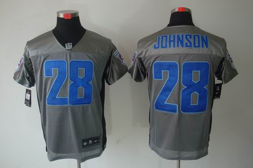 Nike Tennessee Titans 28 Chris Johnson Elite NFL Grey Shadow Jerseys