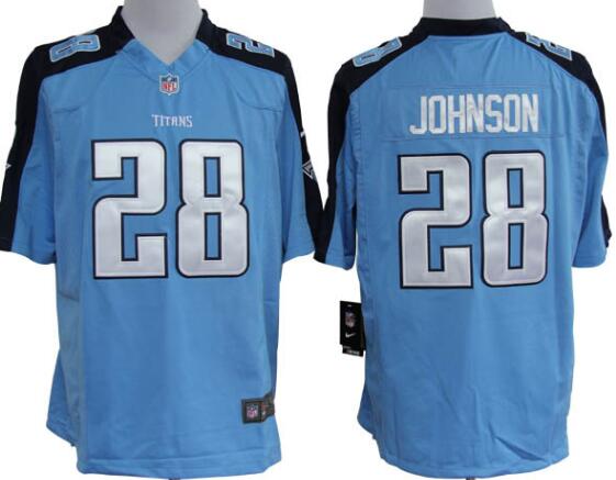 Nike Tennessee Titans 28 Chris Johnson Game Blue NFL Jerseys