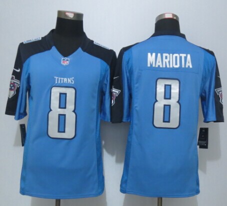 Nike Tennessee Titans 8 Marcus Mariota Blue Limited Jersey