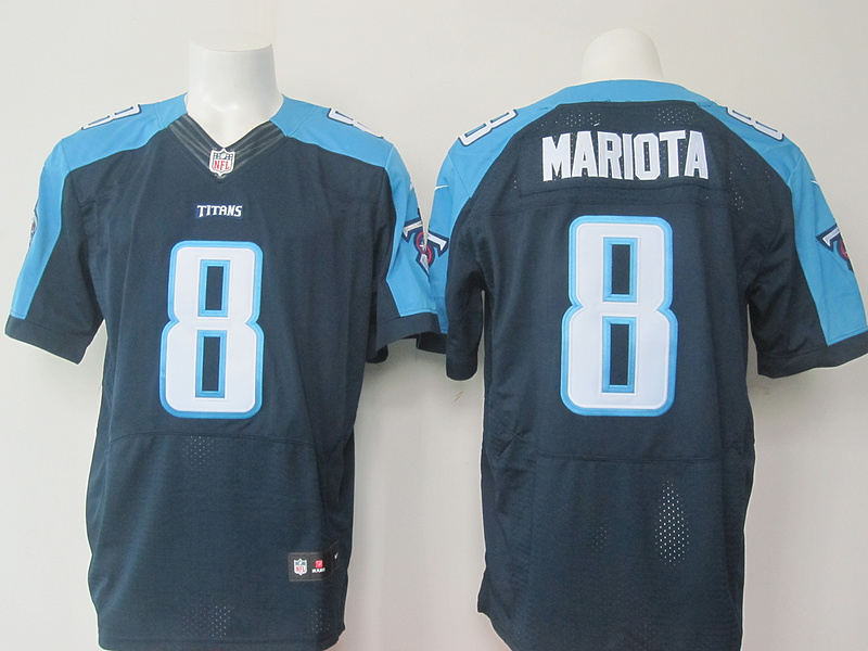 Nike Tennessee Titans 8 Marcus Mariota Dark Blue Colors Elite Jerseys