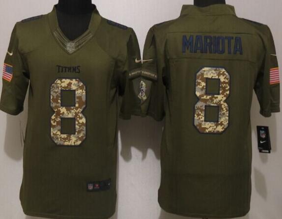 Nike Tennessee Titans 8 Mariota Green Salute To Service Limited Jerseys