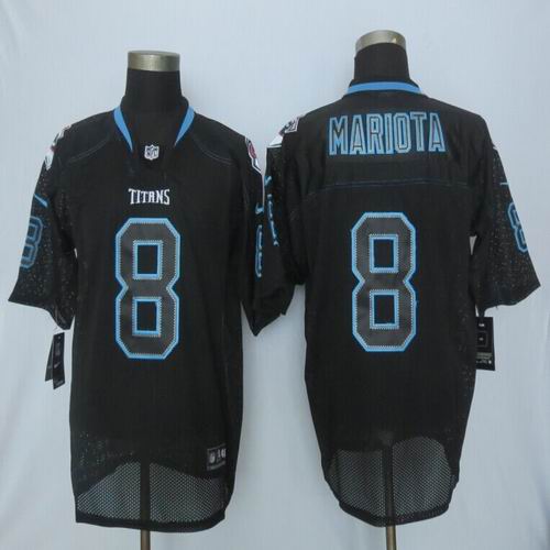 Nike Tennessee Titans 8 Mariota Lights Out Black Elite Jerseys