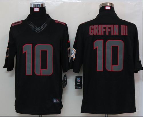 Nike Washington Red Skins 10 Griffin III Impact Limited Black Jersey
