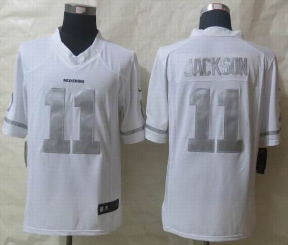 Nike Washington Red Skins 11 Jackson Platinum White Limited Jerseys