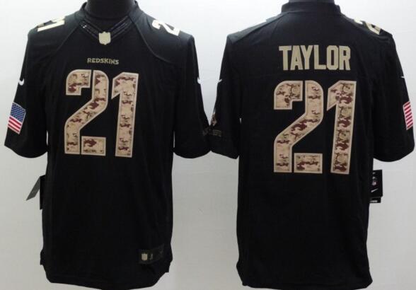 Nike Washington Red Skins 21 Taylor Impact usa falg Limited Black Jerseys