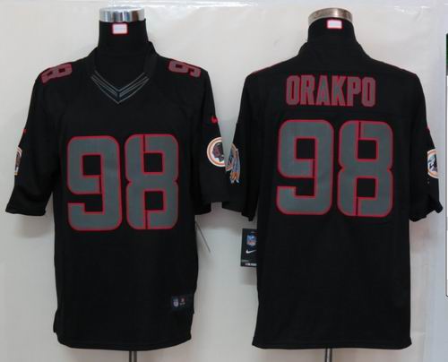 Nike Washington Red Skins 98 Orakpo Impact Limited Black Jersey
