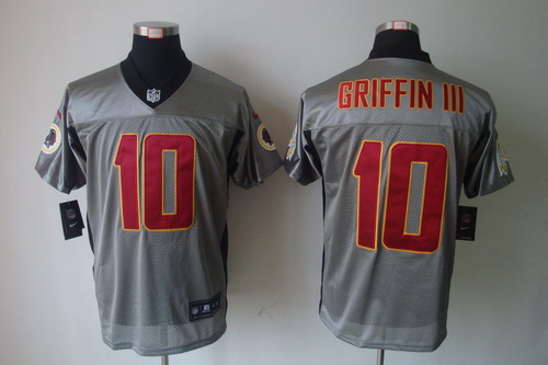 Nike Washington Redskins 10 Robert Griffin III Elite NFL Grey Shadow Jerseys