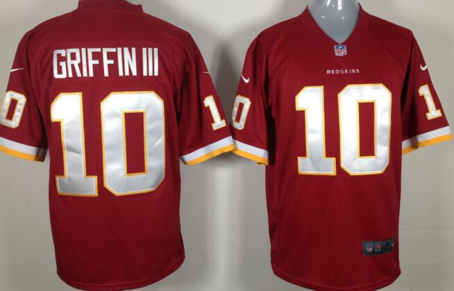 Nike Washington Redskins 10 Robert Griffin III red game jersey