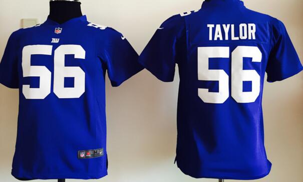 Nike new York Giants 56 taylor kids blue nfl Jersey
