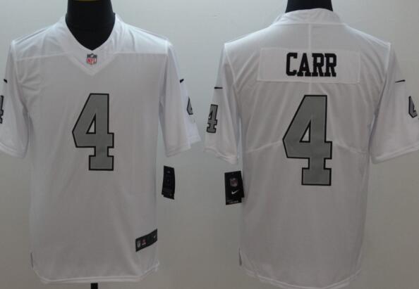Nike oakland raiders 4 Derek Carr white rush limited nfl football jersey