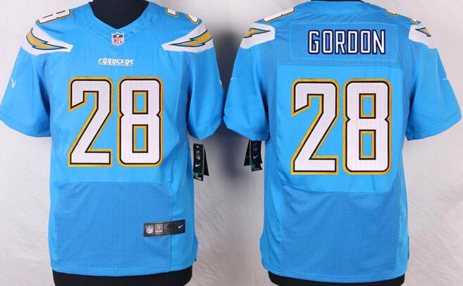 Nike san diego chargers 28 Melvin Gordon elite skyblue NFL jerseys