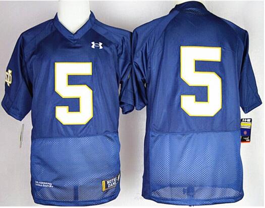 Norte Dame Fighting Irish 5 Everett Golson blue men College ncaa Football Jerseys