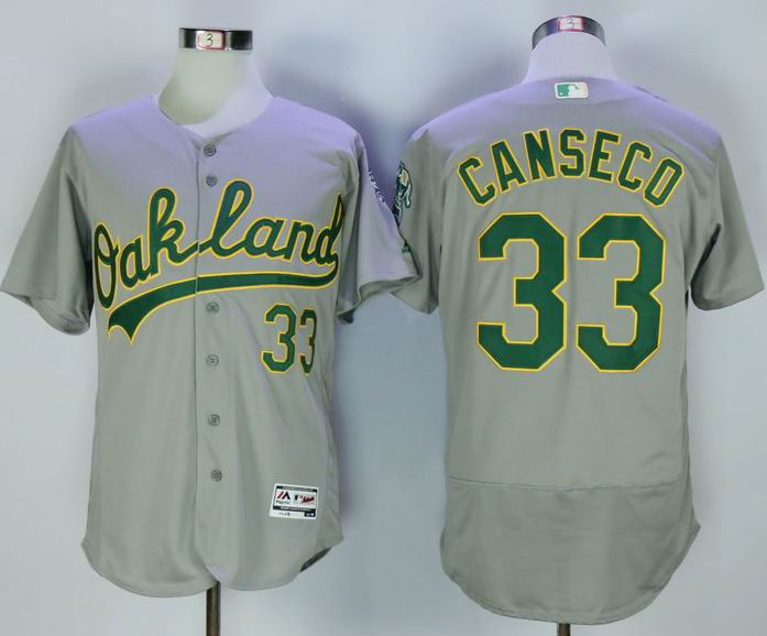 Oakland Athletics 33 Jose Canseco Gray Flexbase Authentic Collection Jersey