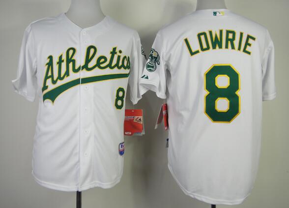 Oakland Athletics 8 LOWRIE white baseball jerseys