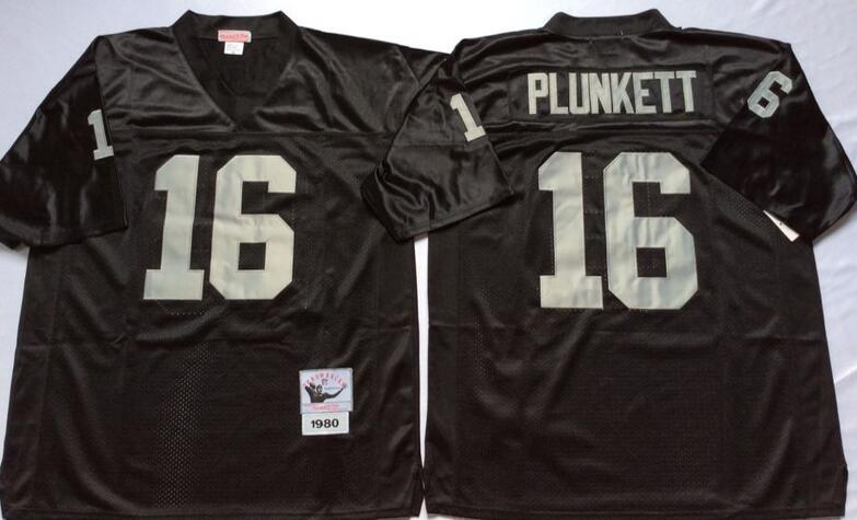 Oakland Raiders 16 Jim Plunkett Throwback black football Jersey