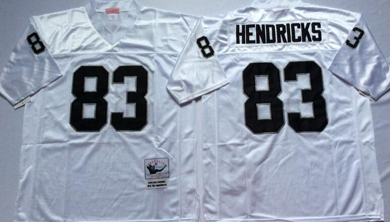 Oakland Raiders 83 Ted Hendricks white Throwback men nfl football Jerseys