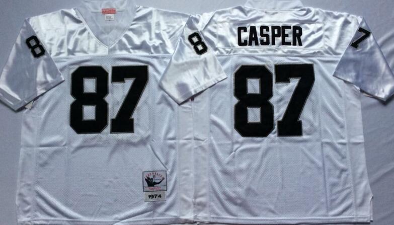 Oakland Raiders 87 Dave Casper white Throwback men nfl football Jerseys