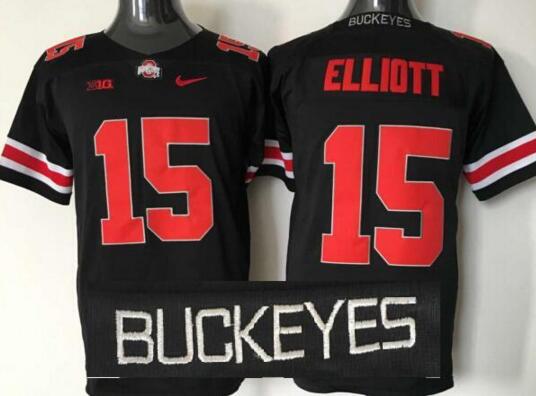 Ohio State Buckeyes 15 Ezekiel Elliott Black red men College ncaa Football Jerseys