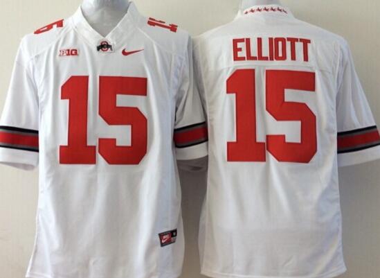 Ohio State Buckeyes 15 Ezekiel Elliott white red men College ncaa Football limited Jerseys