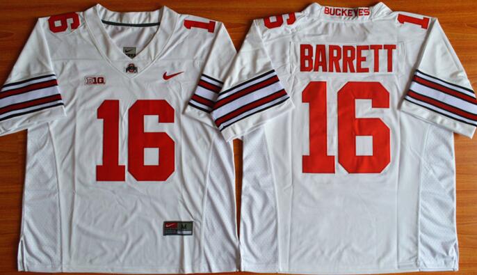 Ohio State Buckeyes 16 16 J.T Barrett white red men College ncaa Football Jersey