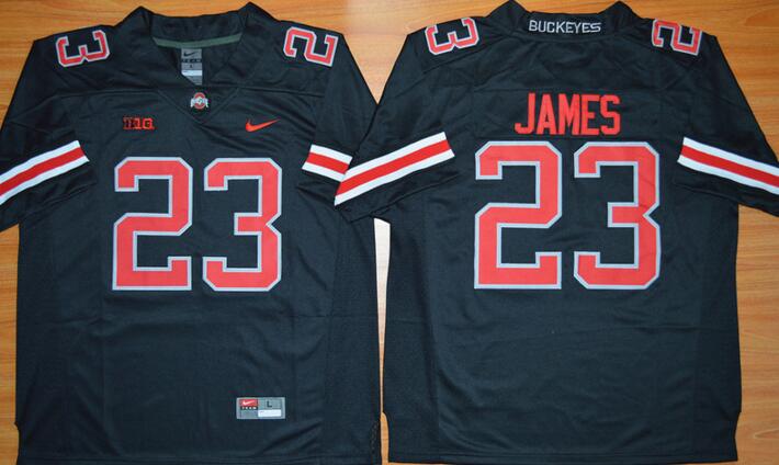 Ohio State Buckeyes 23 Lebron James Black red men College ncaa Football Jersey