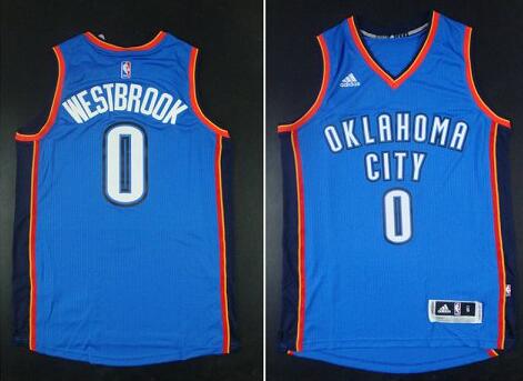 Oklahoma City Thunder 0 Russel Westbrook  2014-15 New Rev 30 Blue Jersey