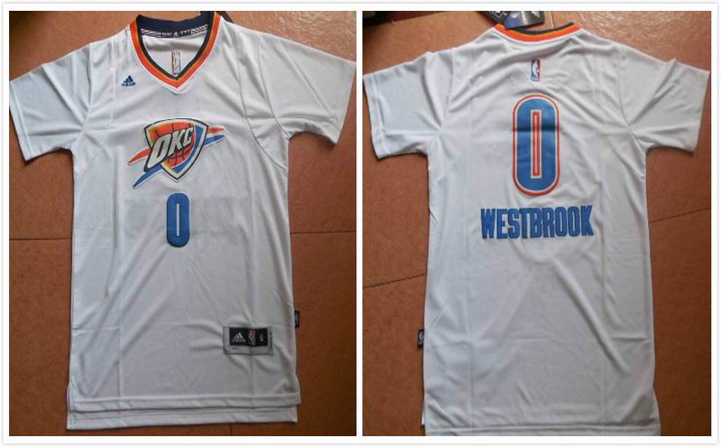 Oklahoma City Thunder 0 Russell Westbrook  adidas  Pride Swingman White Adidas men nba basketball jerseys