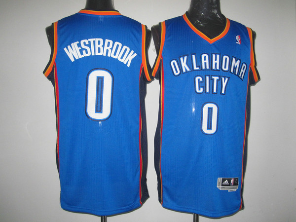 Oklahoma City Thunder 0 Russell Westbrook Blue  Revolution 30  Adidas men nba basketball jerseys