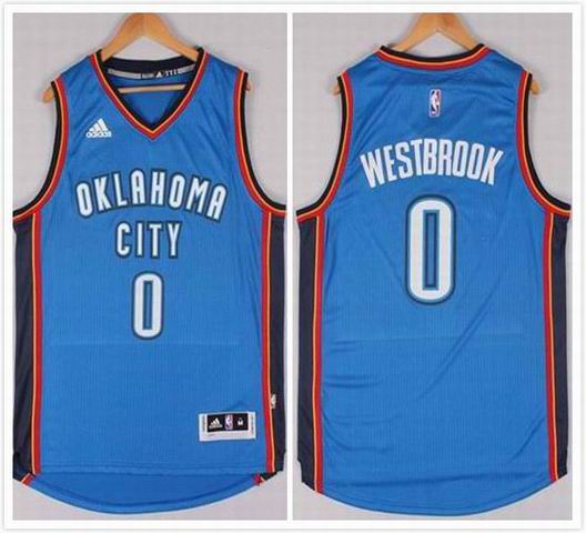Oklahoma City Thunder 0 Russell Westbrook New Swingman Road Blue Adidas men nba basketball jerseys