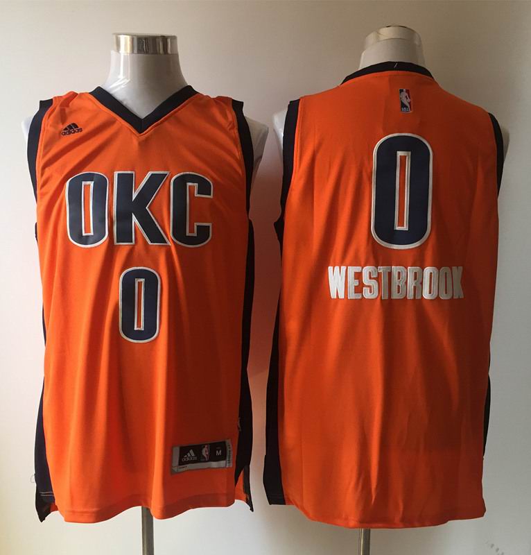 Oklahoma City Thunder 0 Russell Westbrook New Swingman orange Adidas men nba basketball jerseys