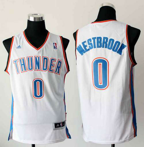 Oklahoma City Thunder 0 Russell Westbrook White  Revolution 30 Swingman Adidas men nba basketball jerseys