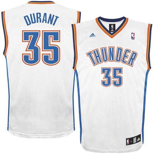 Oklahoma City Thunder 35 Kevin Durant white Adidas men nba basketball jersey