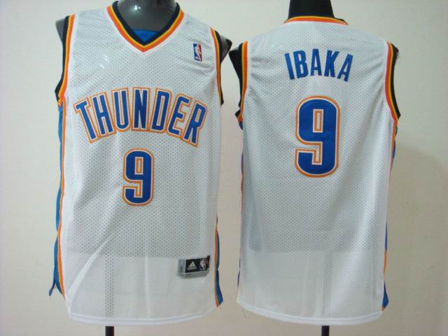 Oklahoma City Thunder 9 Serge Ibaka White  Adidas men nba basketball jerseys