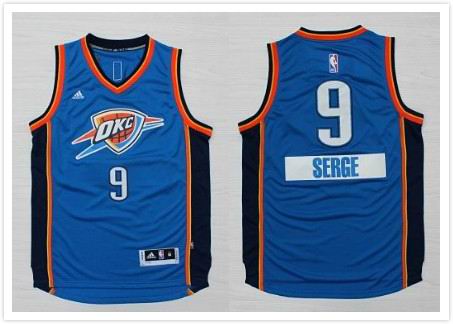 Oklahoma City Thunder 9 Serge Ibaka blue  Christmas Jerseys Adidas men nba basketball jerseys