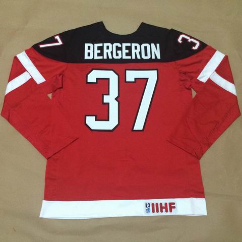 Olympic CA. 37 Patrice Bergeron 100th Anniversary Stitched red men nhl hockey jerseys