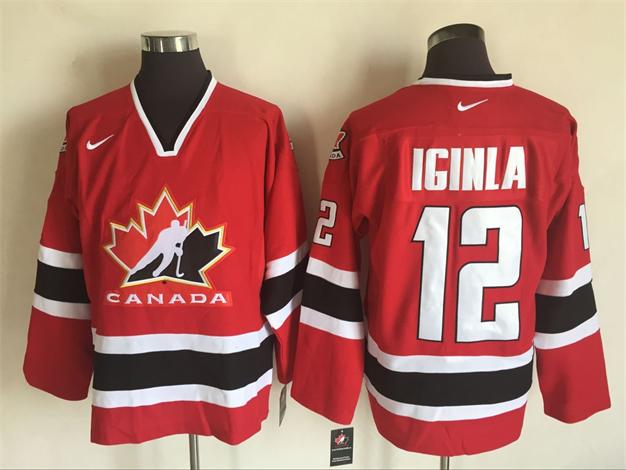 Olympic Version 12 Jarome Iginla Red Black men ice hockey nhl jerseys