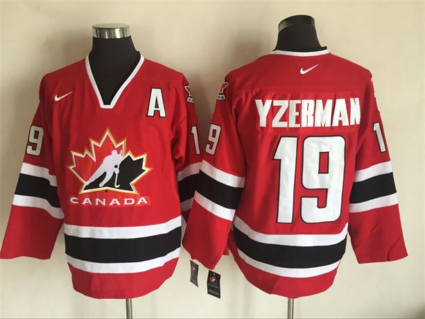 Olympic Version 19 Yzerman red men ice hockey nhl jerseys