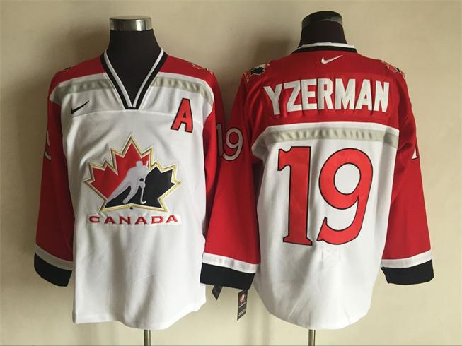 Olympic Version 19 Yzerman white men ice hockey nhl jerseys