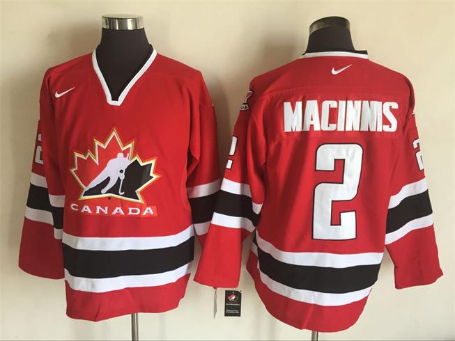 Olympic Version 2 Al MacInnis Red Black men ice hockey nhl jerseys