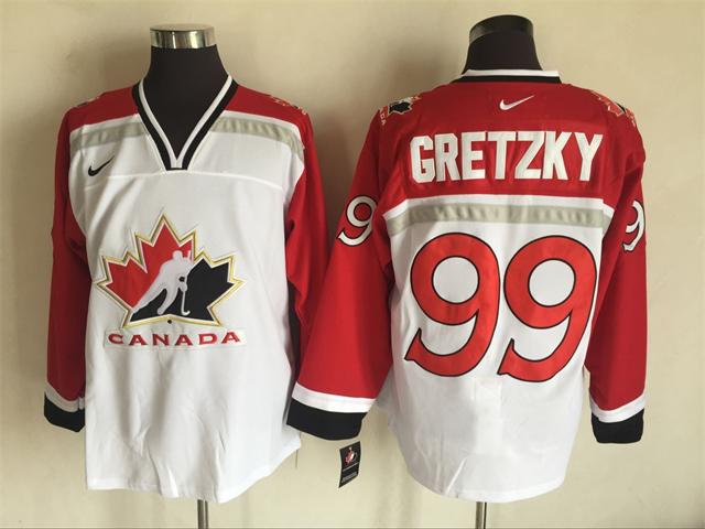 Olympic Version 399 Wayne Gretzky White  Throwback men nhl hockey jerseys 2002