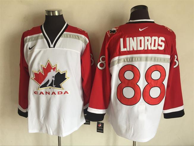 Olympic Version 88 Eric Lindros White  Throwback men nhl hockey jerseys 2002