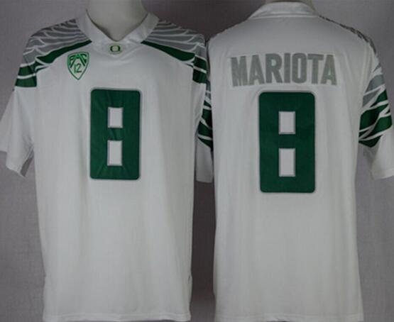 Oregon Ducks 8 Marcus Mariota white men College ncaa Football Jerseys